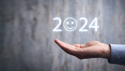 Human showing 2024. Happy new Year