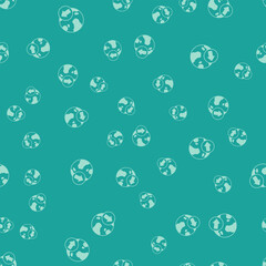 Green Financial growth increase icon isolated seamless pattern on green background. Increasing revenue. Vector