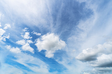 blue sky background with tiny clouds
