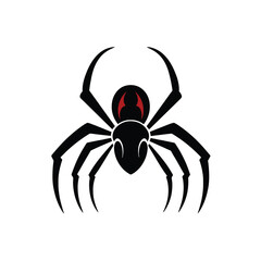 Scary red spider, Halloween, isolated on a white background