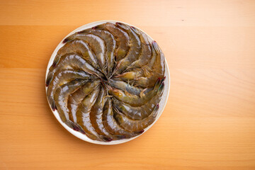 Fresh raw shrimp prepare for hot pot