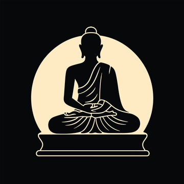 recommend clip art: Buddah statue, meditating, vector illustration