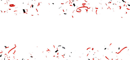 Fototapeta premium 3d render of red confetti group flying.