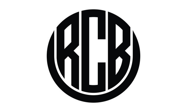 RCB shield in circle logo design vector template. lettermrk, wordmark, monogram symbol on white background.	
