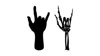 I love you finger sign, silhouette