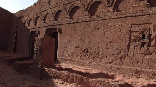 Monolithic rock-cut church Amhara Region Lalibela Ethiopia
