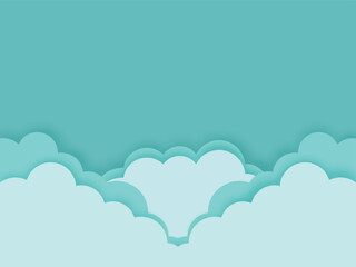 シンプルな青空の背景に雲のイラスト