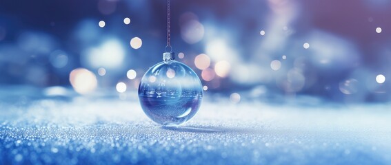 Obraz na płótnie Canvas Abstract Christmas card transparent balls on a dark background. Generative AI