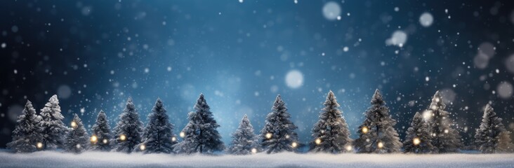 Beautiful Christmas card with a fir tree and snow with space for text. Generative AI