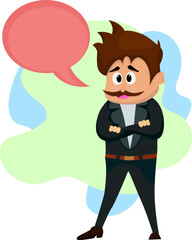 Businessman With Speech bubble, businessman comunication concept