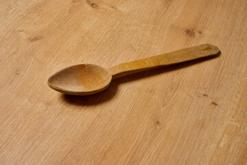 A handmade wooden spoon