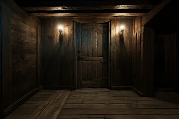 Old wooden door. Beautiful illustration picture. Generative AI