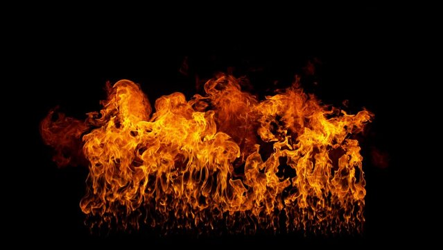 Super Slow Motion Shot of Flame Explosion Isolated on Black Background at 1000fps.