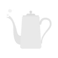 コーヒーポットの横からのフラットアイコン