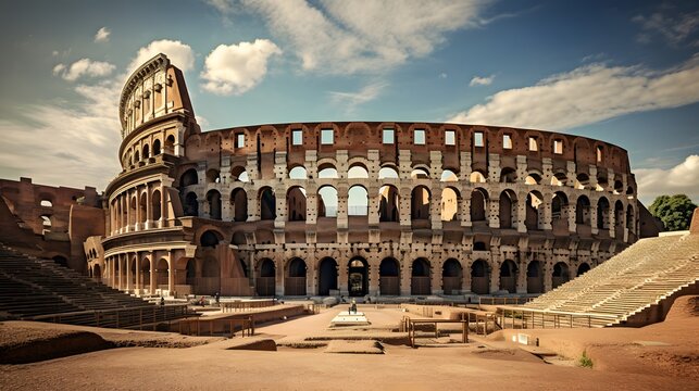 Illustration of beautiful view of Rome, Italy Colosseum.