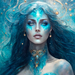 Beautiful woman Aquarius zodiac