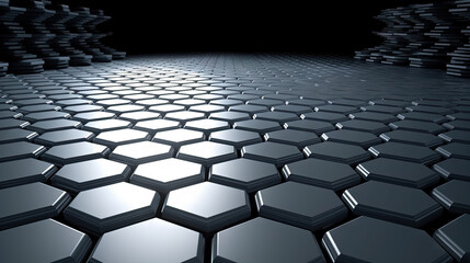 Obraz premium Abstract background with hexagonal tiles. Tech styled hex pattern.