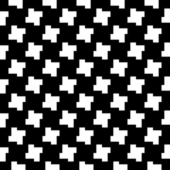 Crosses wallpaper. Repeated figures background. Seamless surface pattern design with signs. Mosaic motif. Ethnic ornament. Digital paper, page fill, web designing, textile print. Vector illustration.