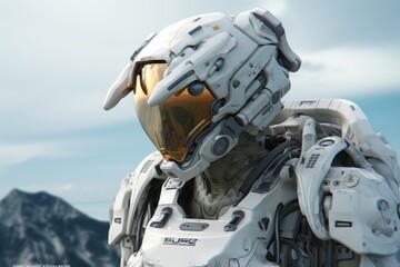 Fototapeta premium Person in space clothes. Beautiful illustration picture. Generative AI