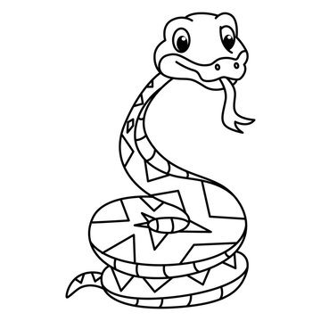 Funny snake cartoon coloring page