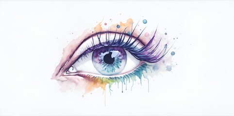 eye watercolor paint, generative ai - obrazy, fototapety, plakaty