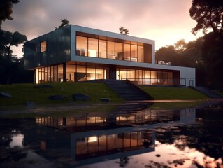 Modern House exterior design generative ai