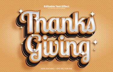 Thanks giving editable text effect in modern trend style