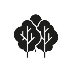 Trees balck glyph icon on white background