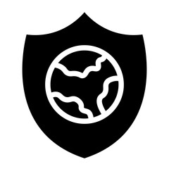 globe shield glyph 