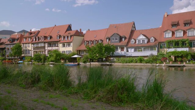 Bamberg, UNESCO World Heritage Site at the river Regnitz, view of the district called Little Venice, Bamberg, Franconia, Bavaria, Germany, Europe