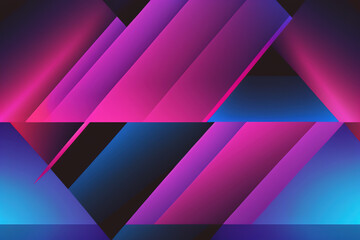 Obraz premium Neon background geometric design pink blue stripes