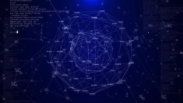 Digital Data flow Global Earth Technology 3d connection Network Background. Worldwide Big Data Cloud. World Connections Light. Spinning Futuristic Earth Globe. Business Technology. internet space.