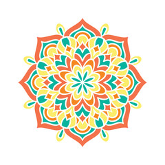 Ethnic Mandala Round Ornament Pattern With Colorful