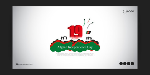 Vector illustration of Afghanistan Independence Day social media story feed mockup template