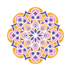 Ethnic Mandala Round Ornament Pattern With Colorful