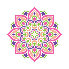 Ethnic Mandala Round Ornament Pattern With Colorful