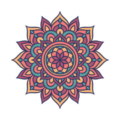 Ethnic Mandala Round Ornament Pattern With Colorful