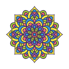 Ethnic Mandala Round Ornament Pattern With Colorful
