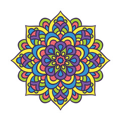 Ethnic Mandala Round Ornament Pattern With Colorful