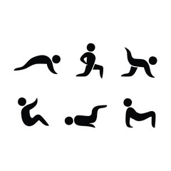 set yoga poses silhouette,editable and resizable EPS 10.