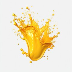 Juicy orange or yellow paint splash, isolated on white background