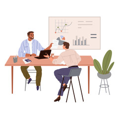 People office work. Vector illustration. Office workers collaborate on projects to deliver high-quality results A worker employee takes on additional tasks to support their team members