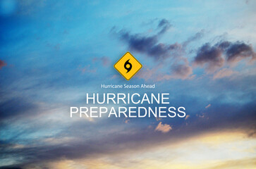 hurricane preparedness sign sky background	