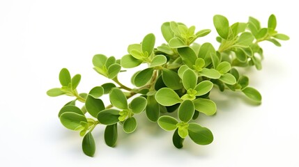 Caraway. Italian and French herbs. Seasoning for cooking. Green leaves on a white background