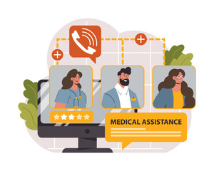 Telemedicine. Online consultation with a doctor. Remote medical