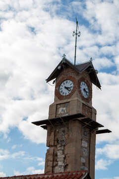 Old clock tower in Lavrio, Greece
