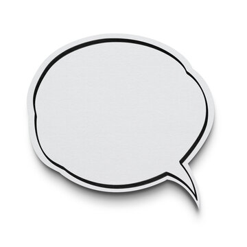 Paper speech bubble icon, symbol with copy space, PNG file with transparent background