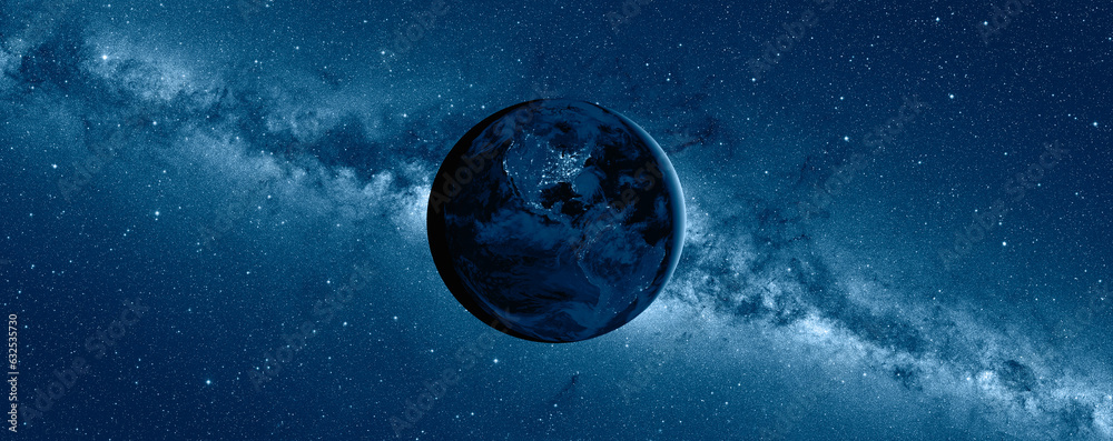 Aufkleber Planet Earth in front of the Milky Way galaxy 