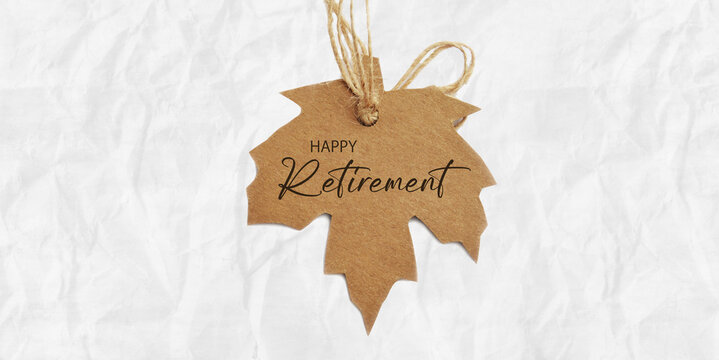 happy retirement card on white background	