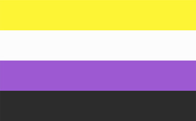 Nonbinary Gender Flag. Nonbinary pride community,vector illustration.